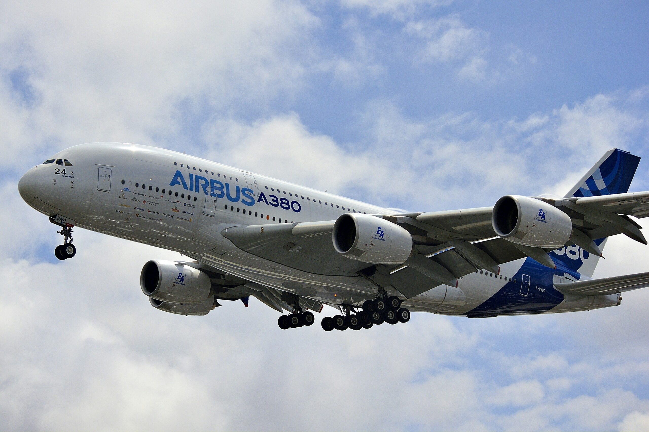 AIRBUS SAAI 3 MILJARDIN LAINAN. KUVASSA AIRBUS A380 TAIVAALLA. KUVITUSKUVA