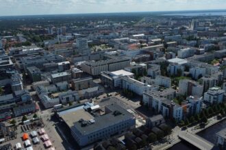 Kuvassa ilmakuva Oulusta. Kuvituskuva